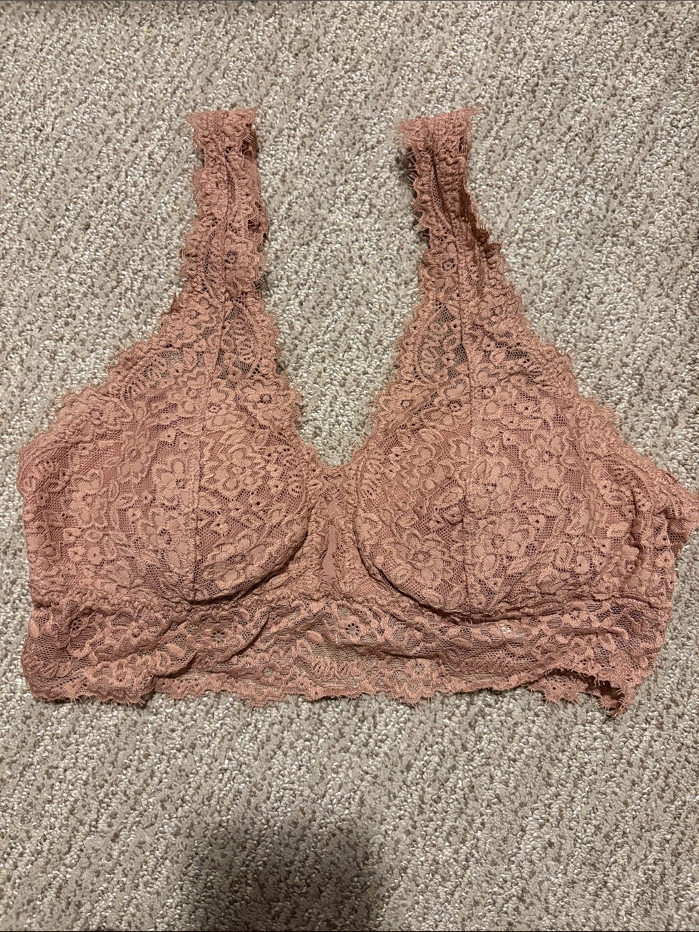aerie Lace Wireless Bralette in Dusty Rose